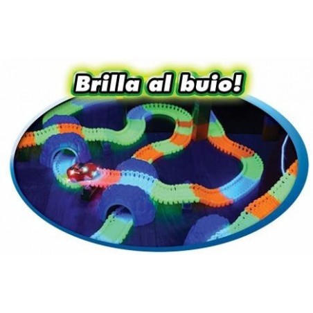 498903 Glow Track Magic 120 piezas de pista fluorescentes con ascensor y coche