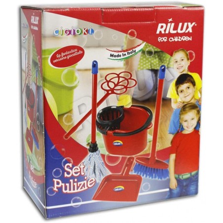 Set Gioco Scopa E Paletta Per Bambini, Carrello Pulizie Giocattolo, Rosa E Nero