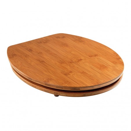 600843 Asiento de baño Universal NUEZ MDF Tapa inodoro color madera 43x37 cm