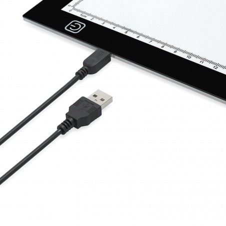 182276 Plantilla de luz de dibujo LED con carga USB tamaño fino y A4