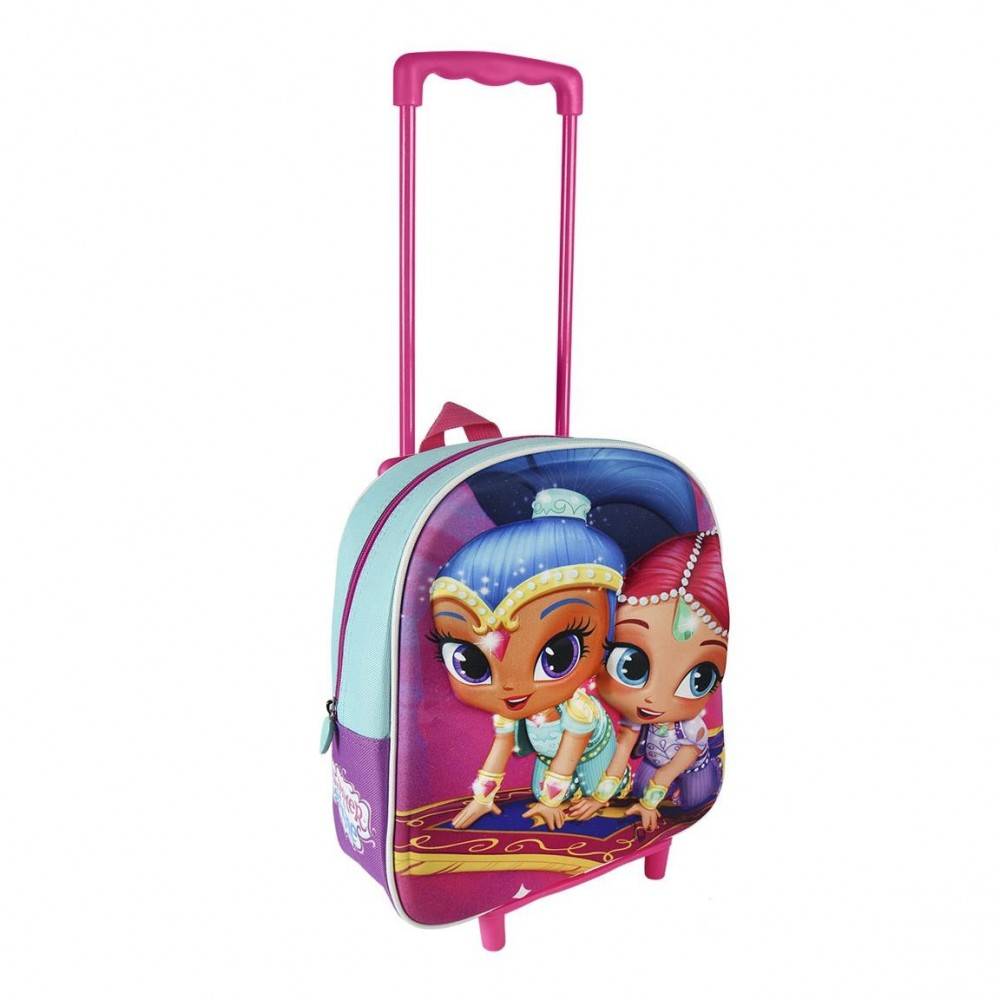 21-1955 Mini mochila 3D colegio o tiempo libre shimmer and shine rosa 25x33x10cm