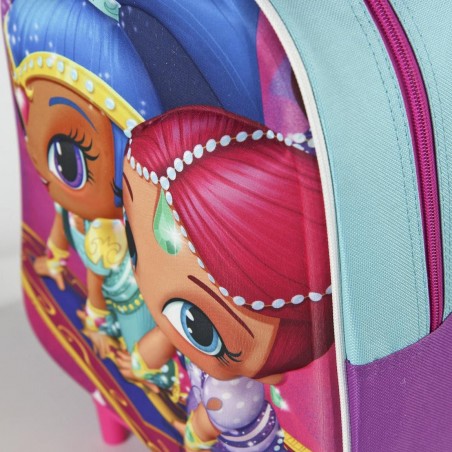 21-1955 Mini mochila 3D colegio o tiempo libre shimmer and shine rosa 25x33x10cm