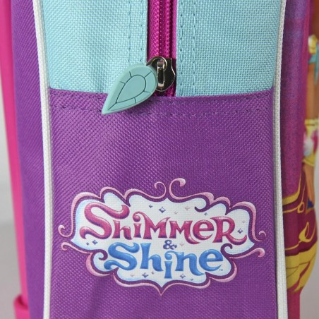21-1955 Mini mochila 3D colegio o tiempo libre shimmer and shine rosa 25x33x10cm