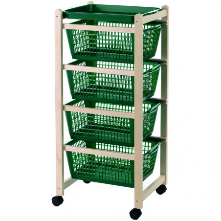 922-152 Carro de cocina bandejas extraíbles 4 cestas y 4 ruedas 36x30xh82 cm