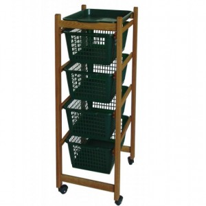 922-152 Carro de cocina bandejas extraíbles 4 cestas y 4 ruedas 36x30xh82 cm