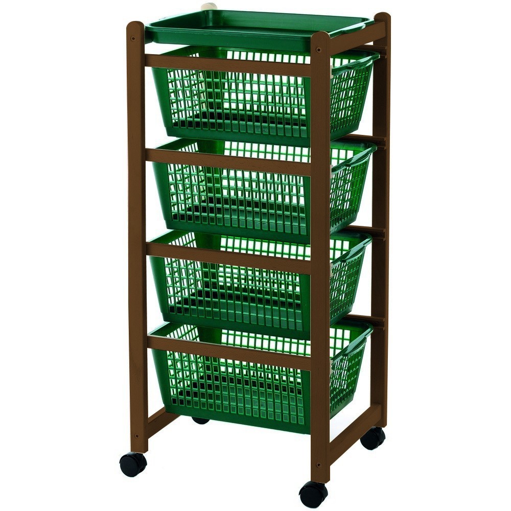 922-152 Carro de cocina bandejas extraíbles 4 cestas y 4 ruedas
