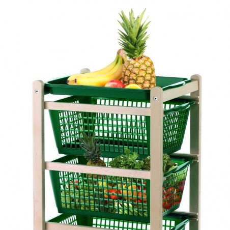 922-152 Carro de cocina bandejas extraíbles 4 cestas y 4 ruedas 36x30xh82 cm