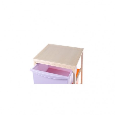 992-993 Cajonera de madera ahorra espacio con 4 cajones 1 balda 36x38x82h cm