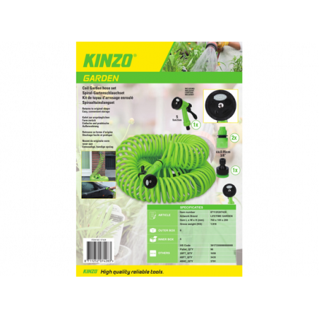 074283 Manguera de jardín extensible 30Mt FUBUCA 7 funcionalidades acople rápido