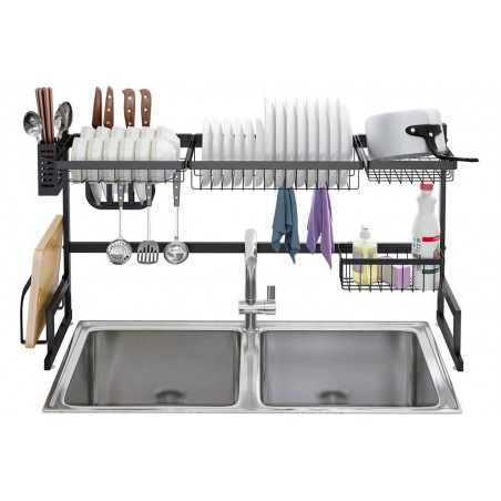 013005 Escurridor de platos en acero Emay 92x45hcm para encima del fregadero