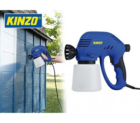 Pistola aerógrafo pulverizador de pintura funciona a corriente (80W) con tanque de 800ML KINZO