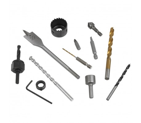 Maletín 101 piezas titanio taladro destornillador set hss madera metal mampostería KINZO