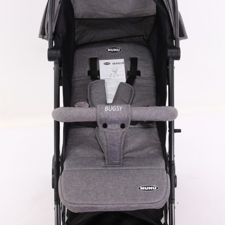 NU-K1-GR Carrito bebé NUNU' BUGSY Linen GRAY 516643 plegable con funda para pies