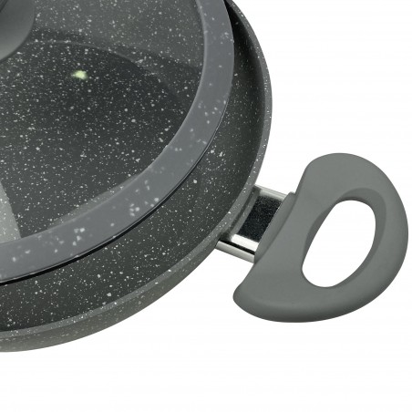 255004 Set 3 Sartenes de inducción DGBavaria 6Pz 20-24-28 en piedra con tapas