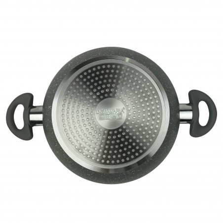 255004 Set 3 Sartenes de inducción DGBavaria 6Pz 20-24-28 en piedra con tapas