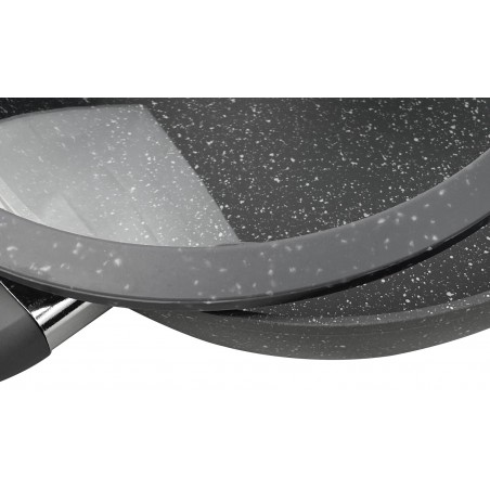 255003 Set de 3 Sartenes con tapas DGBavaria 6Pz 20-24-28 en piedra de inducción