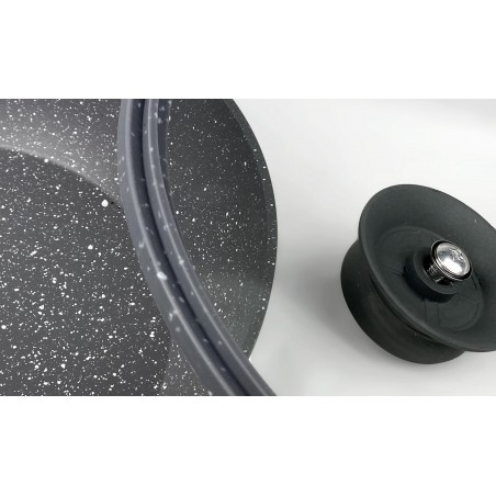 255003 Set de 3 Sartenes con tapas DGBavaria 6Pz 20-24-28 en piedra de inducción