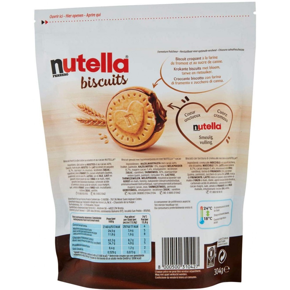 Pack 3x Ferrero Nutella Biscuits Galletas...