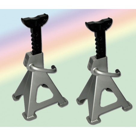 Pareja de 2 caballetes con altura regulable 3 toneladas para elevar automoviles