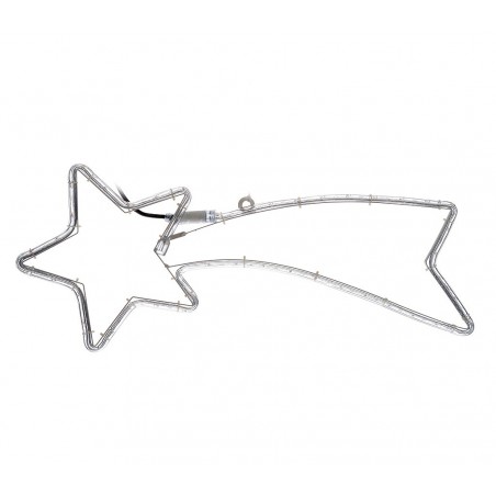 75181 Estrella fugaz de navidad con luces efecto cálido y marco metálico 65x30cm