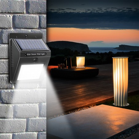 Foco de pared con carga solar y sensor de movimiento SMD 20 LED 1200mAH