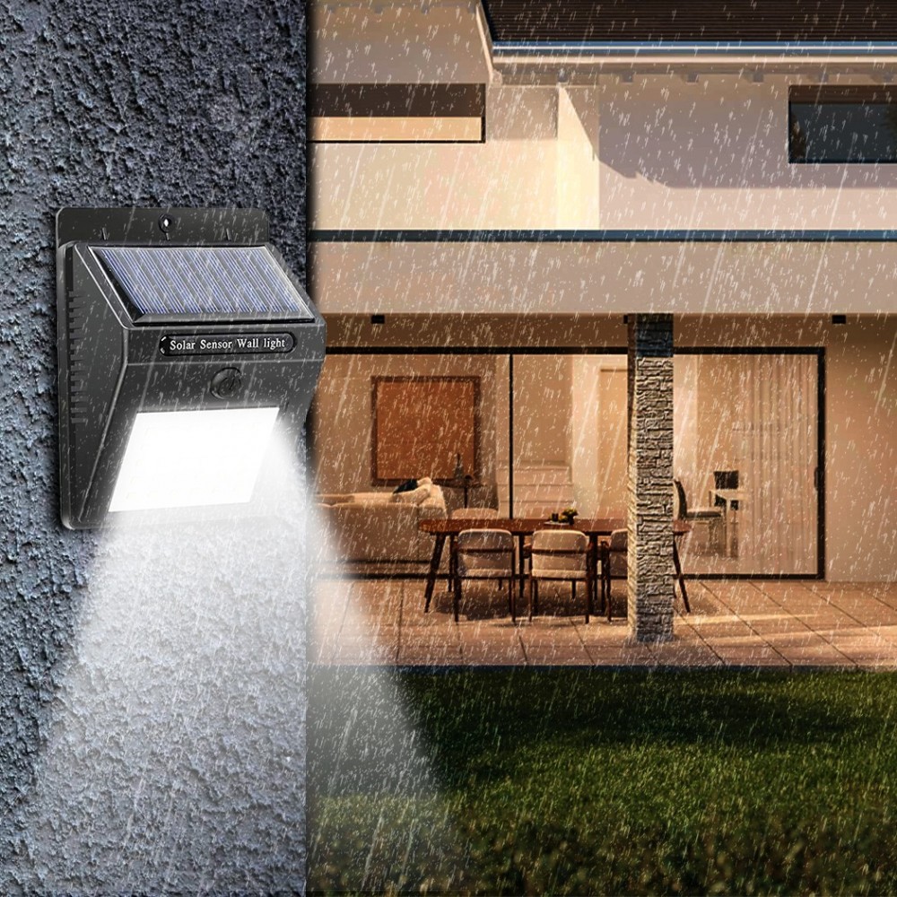 Foco de pared con carga solar y sensor de...
