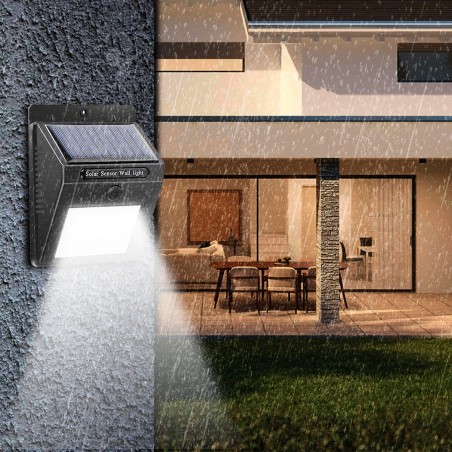 Foco de pared con carga solar y sensor de movimiento SMD 20 LED 1200mAH