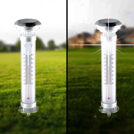896403 Termómetro con luz led para suelo con panel solar y crepuscular