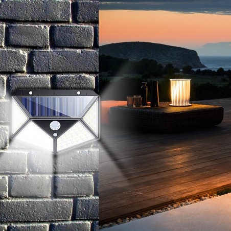 641006 2 lámparas de carga solar sensor de movimiento 100LED ángulo de luz 270 °