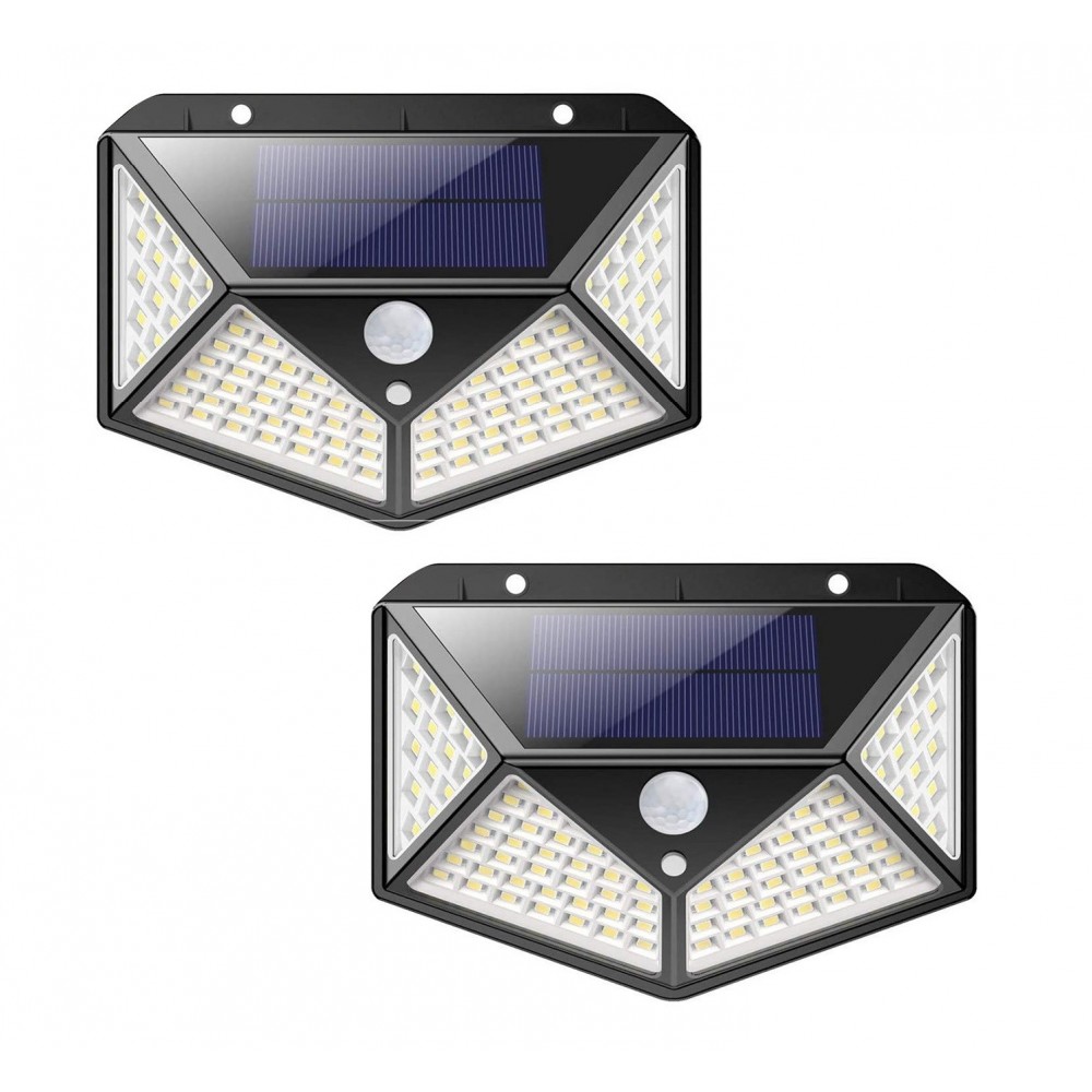 641006 2 lámparas de carga solar sensor de movimiento 100LED ángulo de luz 270 °