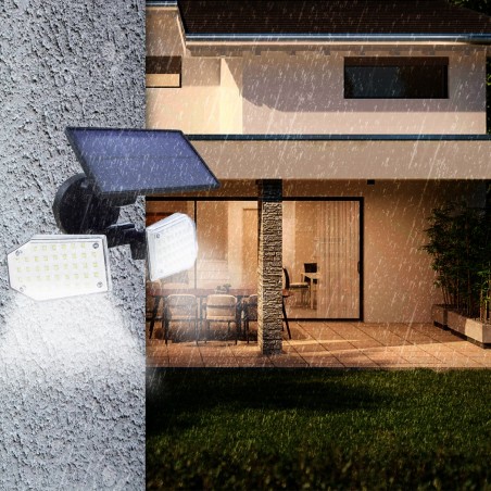 640788 Lámpara con panel solar gran angular de 270° 78LED y sensor de movimiento