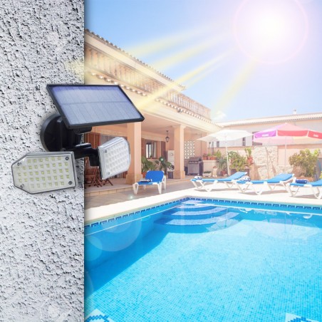 640788 Lámpara con panel solar gran angular de 270° 78LED y sensor de movimiento