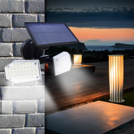 640788 Lámpara con panel solar gran angular de 270° 78LED y sensor de movimiento