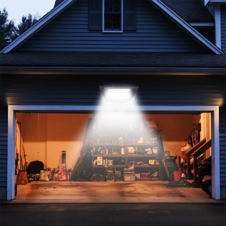 809002 Farola de carga solar mando a distancia y sensor crepuscular 90W 144LED