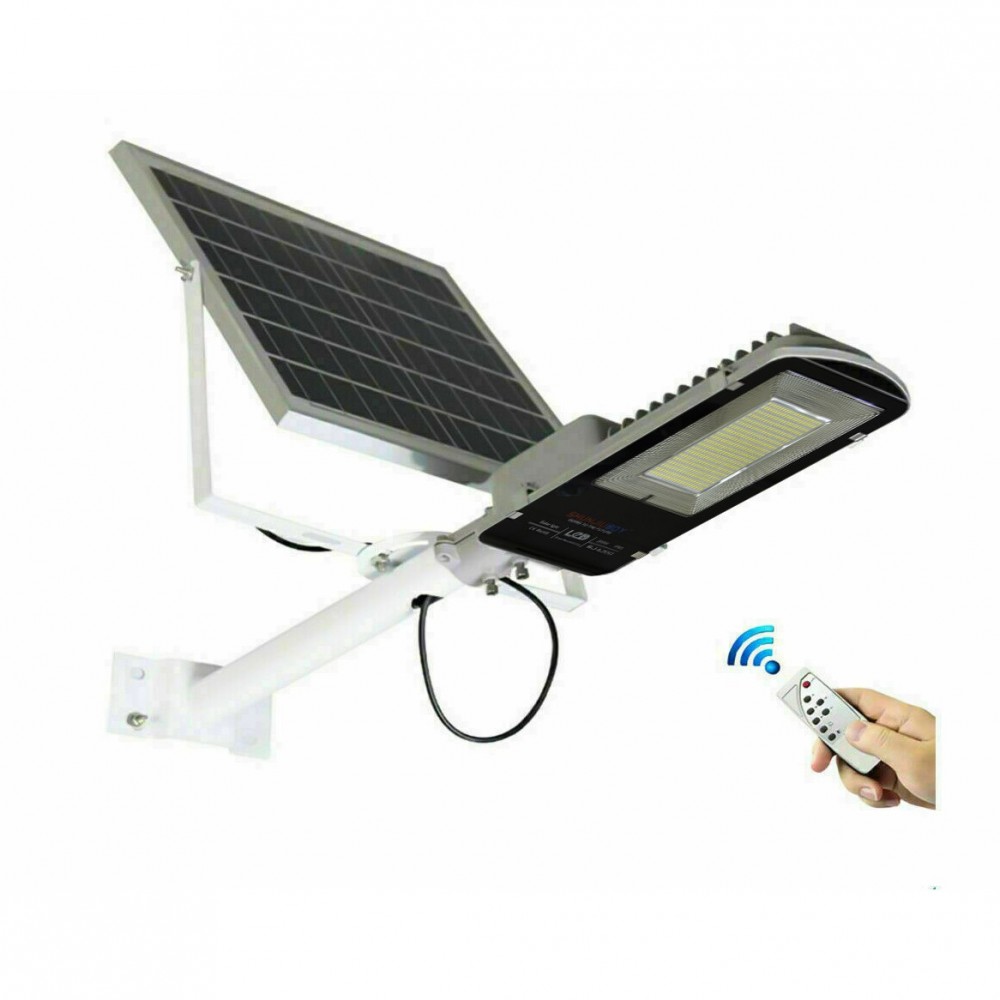 061007 Farola led de 100W con soporte y panel solar crepuscular