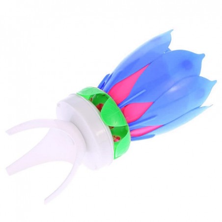 456910 Pack 2 velas musicales forma de Flor efectos de sonido y giratoria AZUL