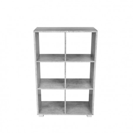 Librería de madera KUBO con 6 estantes equipada con pies 60x24xH99 cm