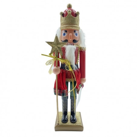 392001 Soldado cascanueces 40h cm cetro estrella decoración navideña escocesa