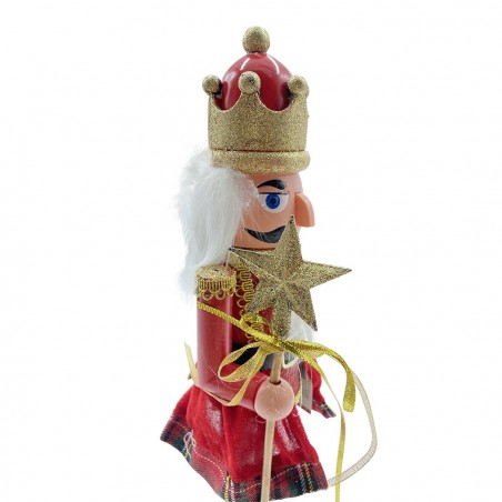392001 Soldado cascanueces 40h cm cetro estrella decoración navideña escocesa