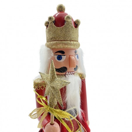 392001 Soldado cascanueces 40h cm cetro estrella decoración navideña escocesa