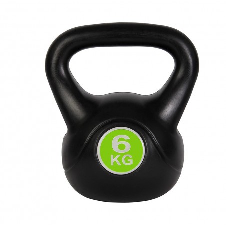 186953 Pesas rusas Kettlebell fitness 6kg en pvc con arena y mango anti-roces