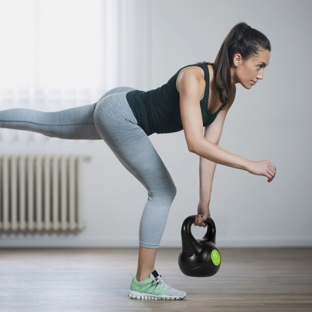 186953 Pesas rusas Kettlebell fitness 6kg en pvc con arena y mango anti-roces