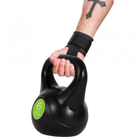 186953 Pesas rusas Kettlebell fitness 6kg en pvc con arena y mango anti-roces