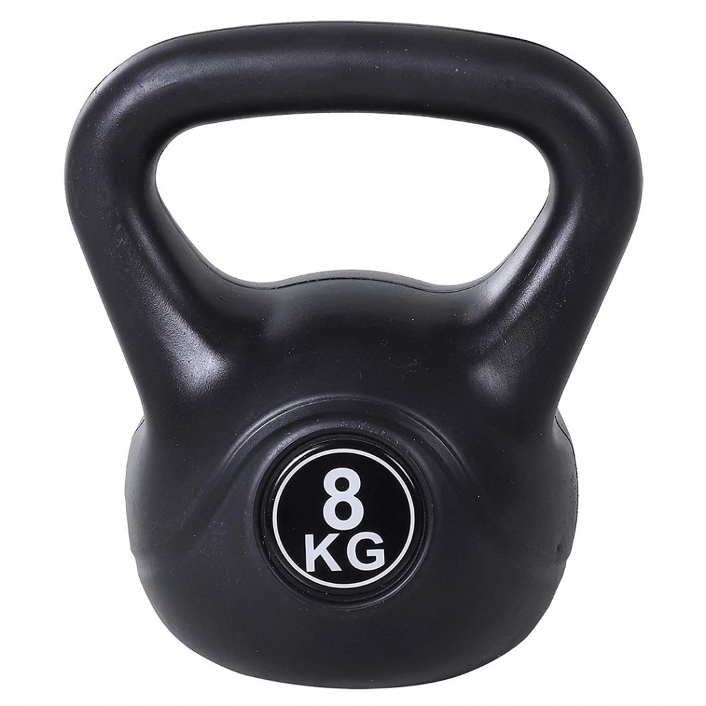 186960 Pesas rusas Kettlebell fitness 8kg en pvc con arena y mango anti-roces