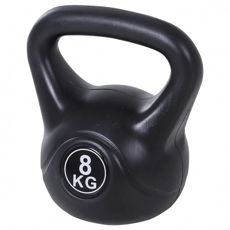 186960 Pesas rusas Kettlebell fitness 8kg en pvc con arena y mango anti-roces