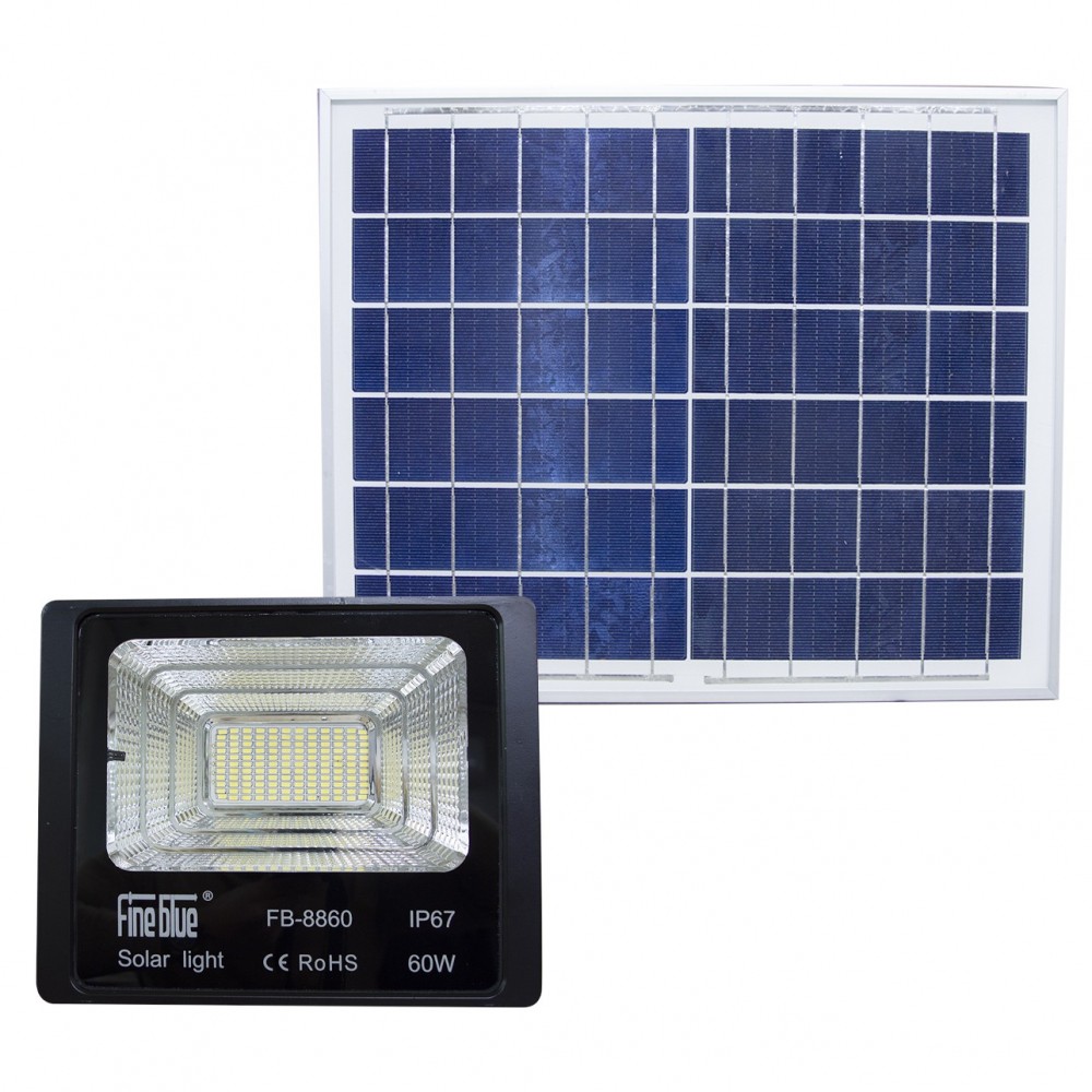 Luz led con carga solar 60W impermeable IP67 FB-8860 6500K luz fría