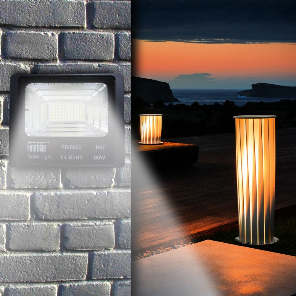 Luz led con carga solar 60W impermeable IP67...