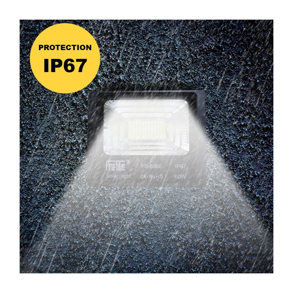 Luz led con carga solar 60W impermeable IP67...
