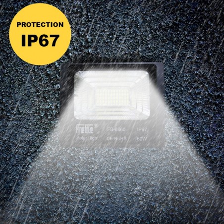 Luz led con carga solar 60W impermeable IP67 FB-8860 6500K luz fría