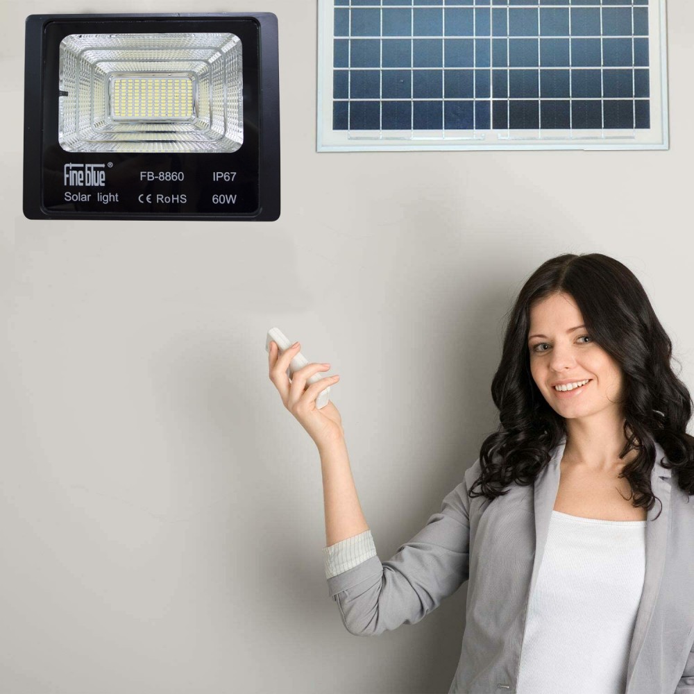 Luz led con carga solar 60W impermeable IP67...